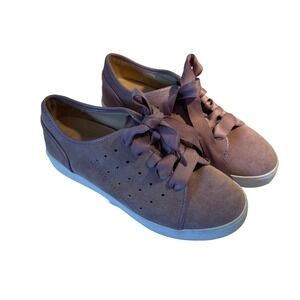 Vionic Keke Suede Pastel Mauve Sneakers Women 5 36 Comfy Casual Perforated Shoes